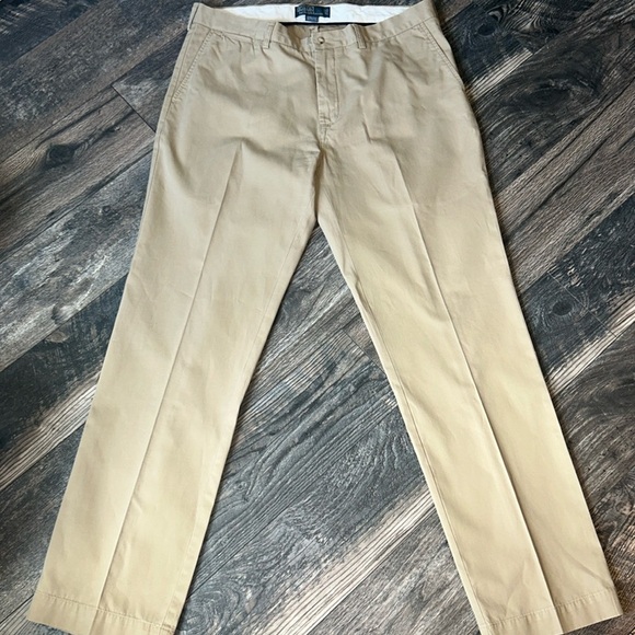Polo Ralph Lauren Men's Khaki Suffield Pants 100% Cotton 38/34 - Picture 1 of 6